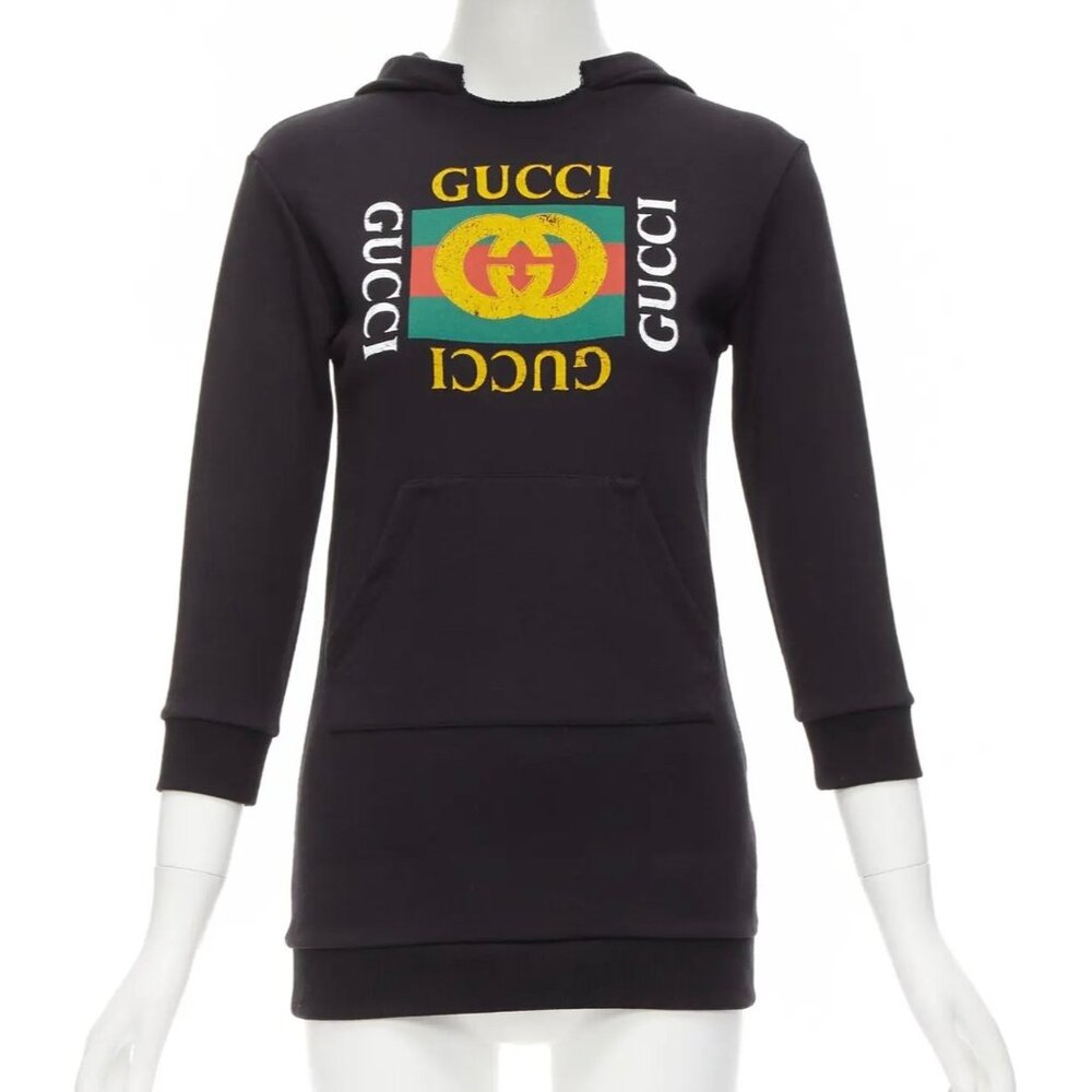 Gucci Kids Alessandro Michele Interlocking G Logo Hoodie Black Size8